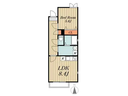 グランド・ソレイユ(1LDK/2階)の間取り写真