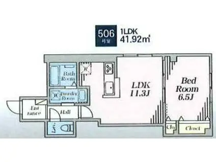 CLAVIUSZEH(1LDK/5階)の間取り写真