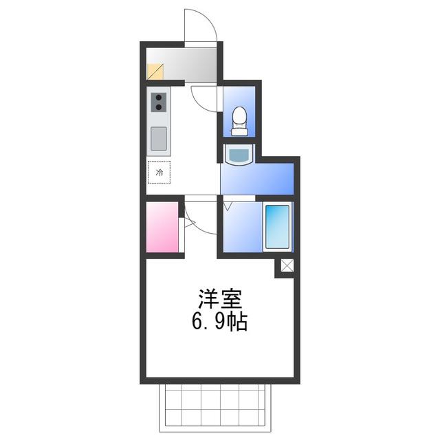 グリーンハイム(1K/1階)の間取り写真