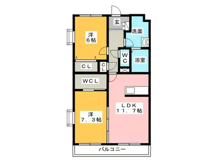 スカイヒルズ富士インター(2LDK/3階)の間取り写真
