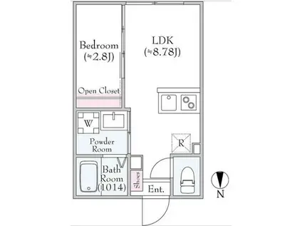 ラクシス柳沢(1LDK/3階)の間取り写真