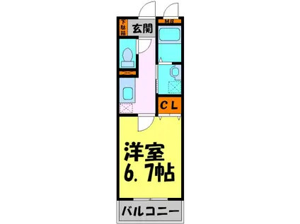 グラン・リーオ北伊丹II(1K/1階)の間取り写真