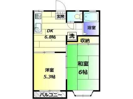 ディザイヤーコダマ(2DK/2階)の間取り写真