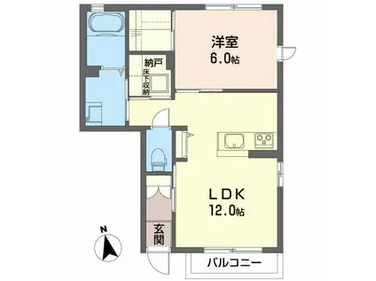 シャーメゾン今泉(1SLDK/1階)の間取り写真