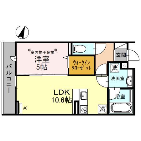 プランドール(1LDK/2階)の間取り写真