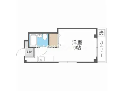 ロイヤル摂津D棟(1K/3階)の間取り写真