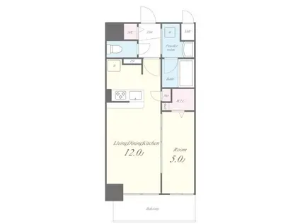 RUELLEうめきた(1LDK/9階)の間取り写真