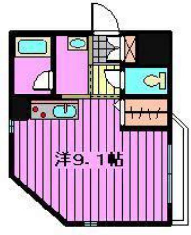 じゅりん彩華(ワンルーム/2階)の間取り写真