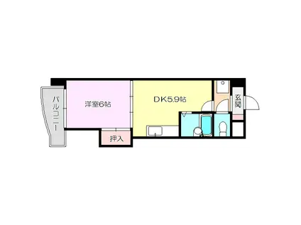 アークヒルズ上新庄(1DK/7階)の間取り写真