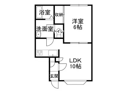 メモリアルイーストハイツ(1LDK/1階)の間取り写真