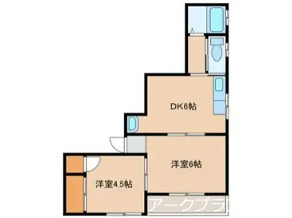 マ・ピエスI(2DK/1階)の間取り写真