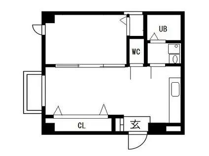 メゾンダーバン(1LDK/4階)の間取り写真