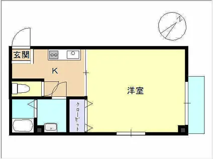 ベルフラワー(1K/2階)の間取り写真