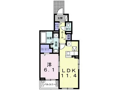 コーラル ノース(1LDK/1階)の間取り写真
