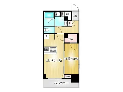 プレサンス ロジェ 丸の内 CENTRAL CASA(1LDK/8階)の間取り写真
