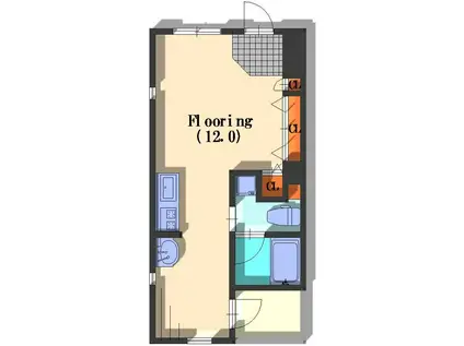 グラテース(ワンルーム/3階)の間取り写真