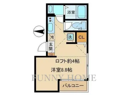 フローレンス羽根木(ワンルーム/3階)の間取り写真