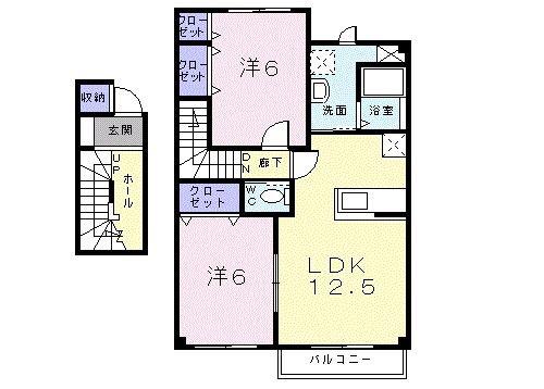エトワールB(2LDK/2階)の間取り写真