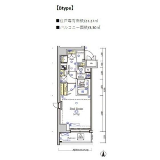 SHOKEN RESIDENCE川崎(1K/8階)の間取り写真
