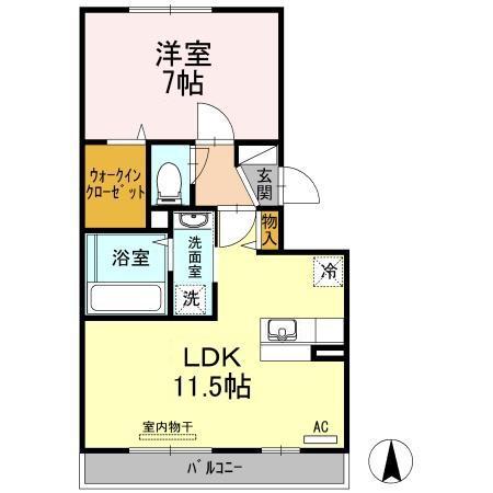 サンフラワー 今里(1LDK/3階)の間取り写真