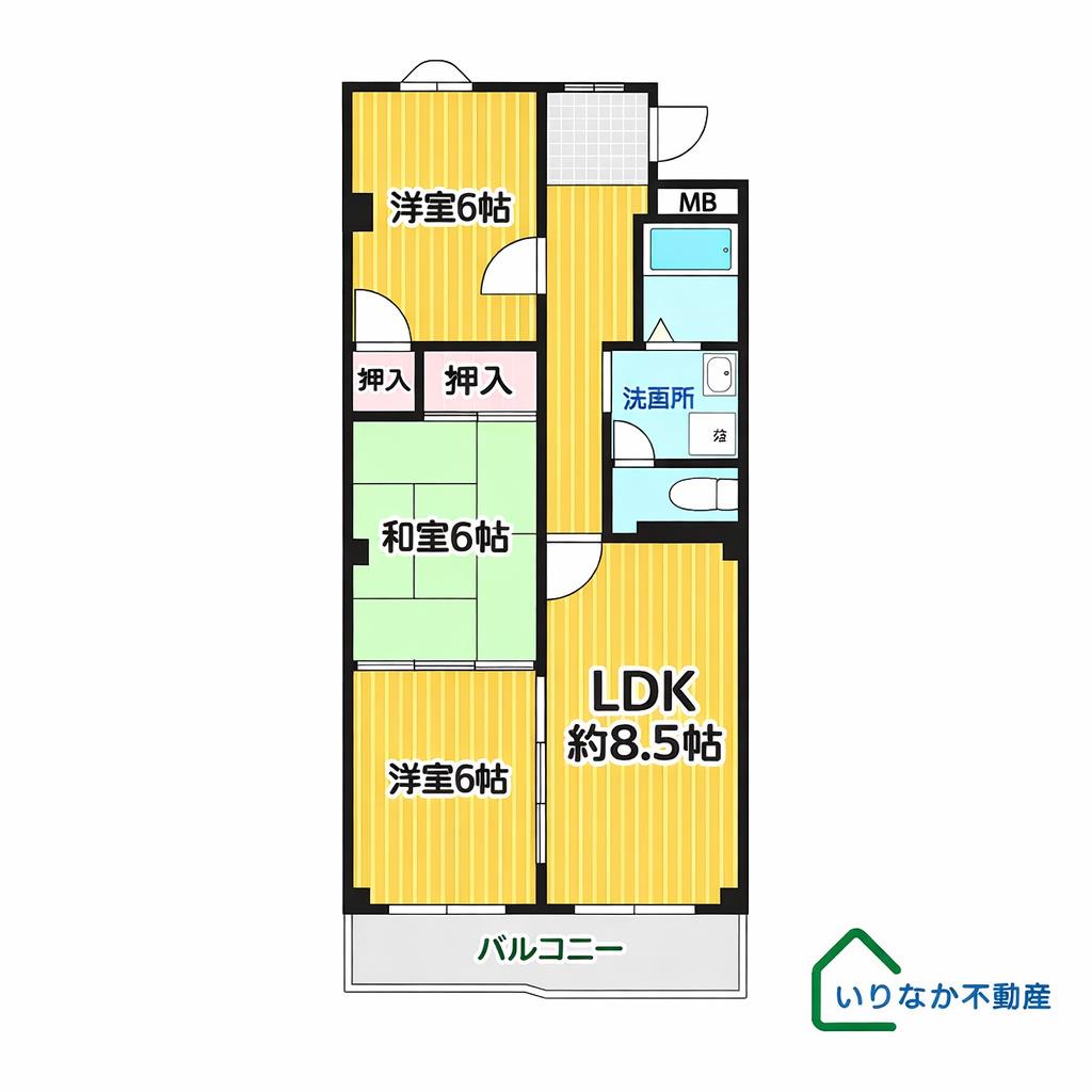 シャンポール八事(3LDK/4階)の間取り写真