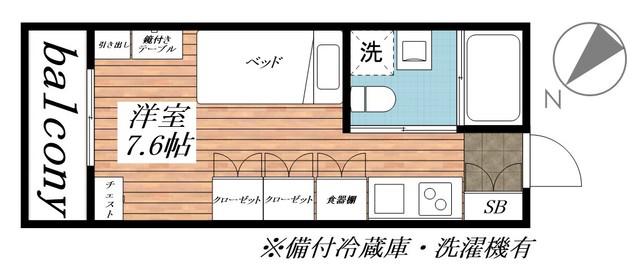 LIGERE南行徳イースト(ワンルーム/3階)の間取り写真