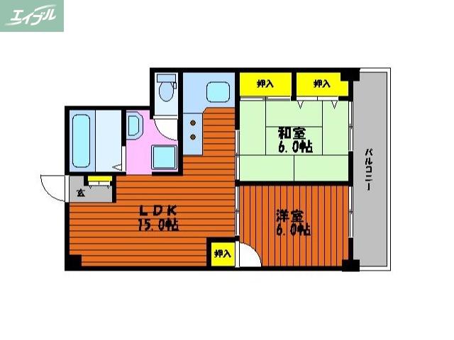 メゾン後楽園(2LDK/2階)の間取り写真