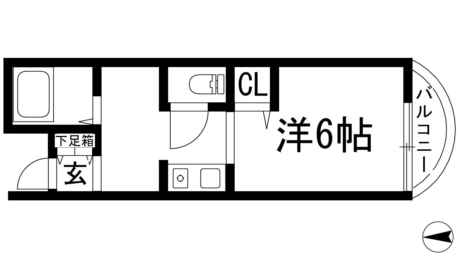コスモ78(1K/1階)の間取り写真