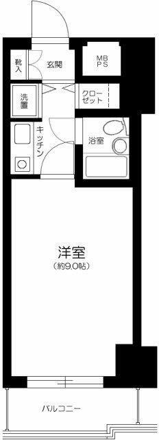千駄木リリエンハイム(1K/4階)の間取り写真