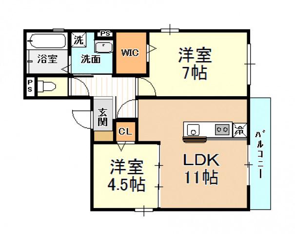 桜COLLINA(2LDK/3階)の間取り写真