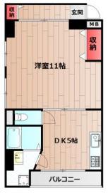 コーポ寿(1DK/4階)の間取り写真