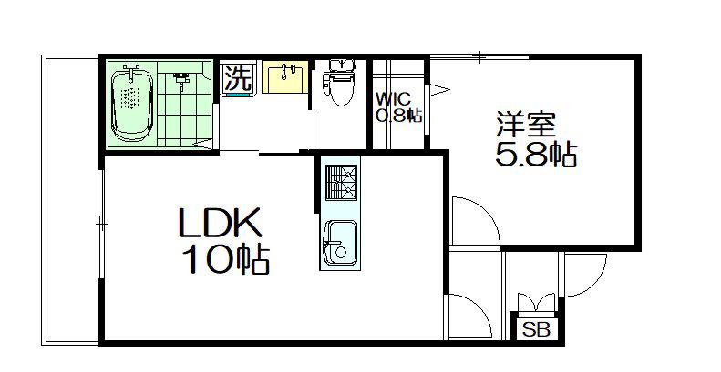 ドムスNY・杉並(1LDK/3階)の間取り写真