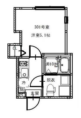 ZENITH 平井(1K/3階)の間取り写真