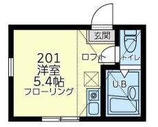 ユナイトビー(ワンルーム/2階)の間取り写真