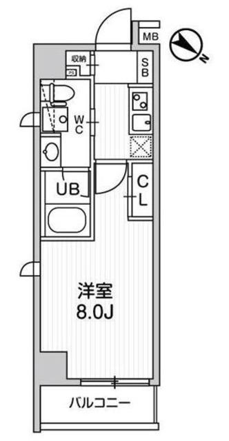 ALTERNA王子飛鳥山(1K/8階)の間取り写真
