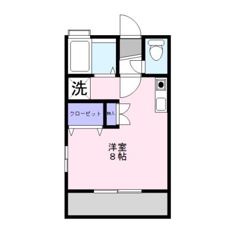 クレアール・リズム(ワンルーム/2階)の間取り写真