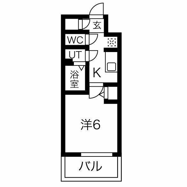 メイクス今池PRIME(1K/8階)の間取り写真