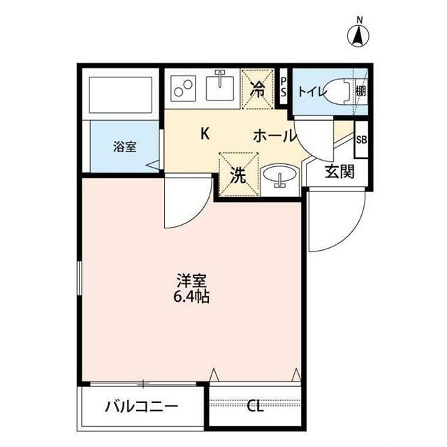 グランクオール中央(1K/1階)の間取り写真