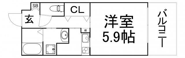 IL BIANCO(1K/11階)の間取り写真