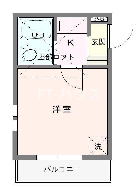 スクエア二和向台II(1K/2階)の間取り写真
