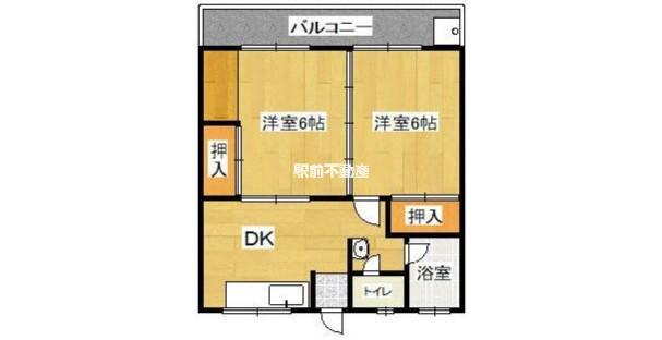 フォレストヴィラIV(2DK/1階)の間取り写真