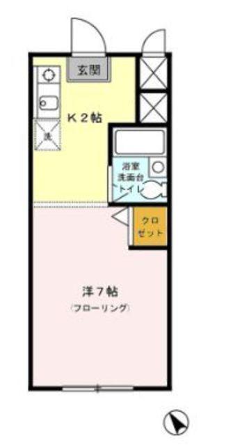 サンコーポ(1K/2階)の間取り写真