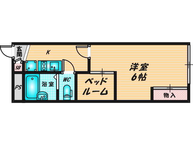 レオパレスはじめ(1K/2階)の間取り写真