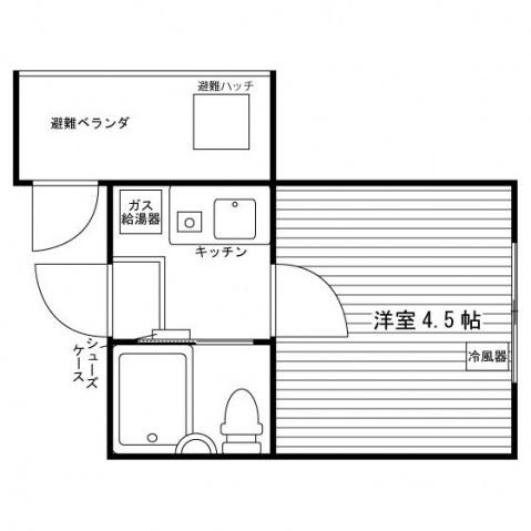 ハイネス大手町A(1K/3階)の間取り写真