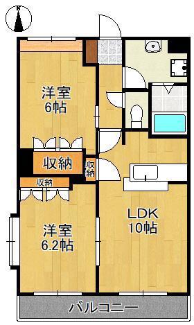 エクセルメゾン(2LDK/2階)の間取り写真