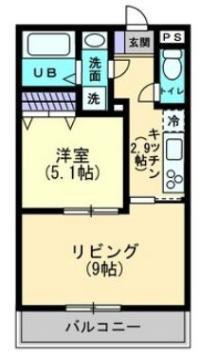 アルーア西町(1LDK/1階)の間取り写真