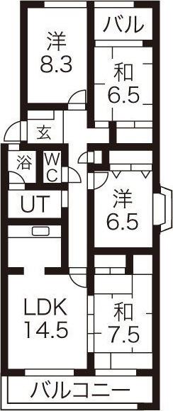フレックス瀬戸(4LDK/2階)の間取り写真