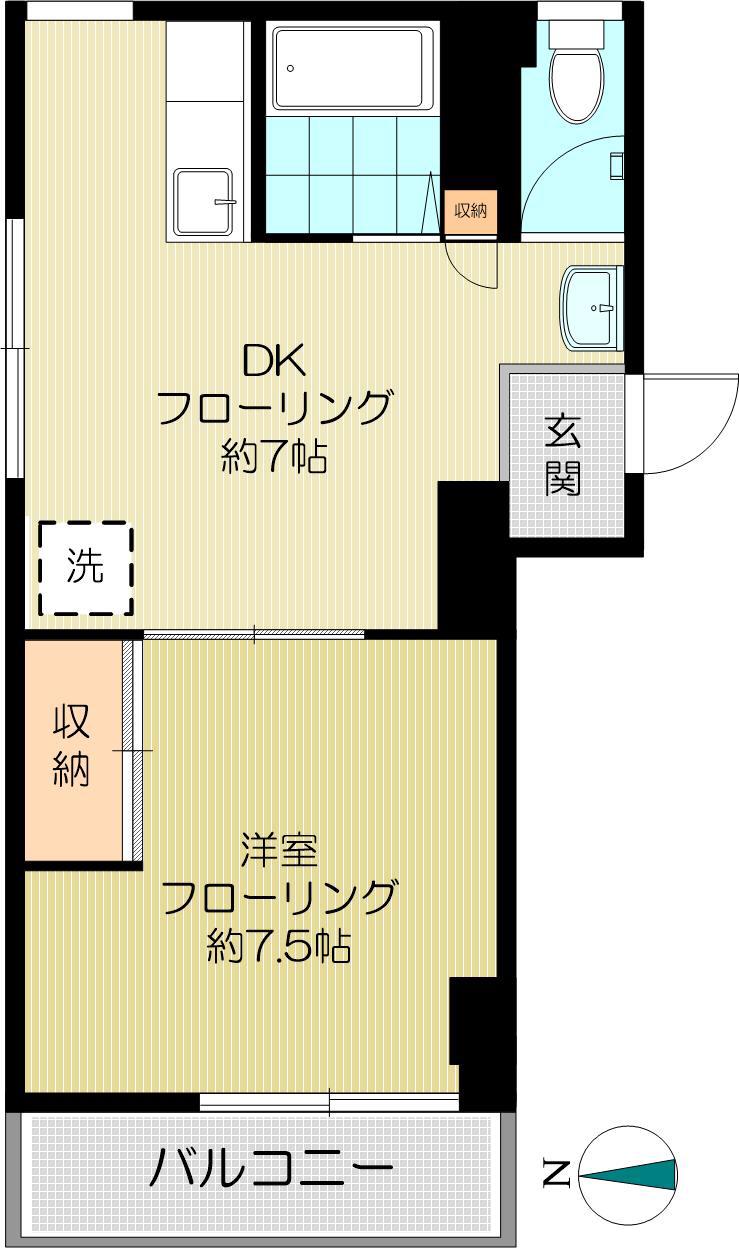 YSハイツ(1DK/1階)の間取り写真