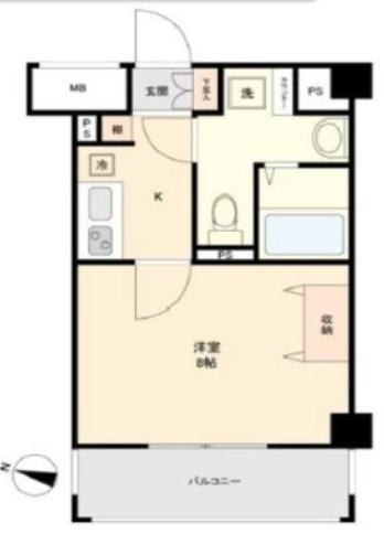 RISING PLACE 八王子みなみ野(1K/5階)の間取り写真