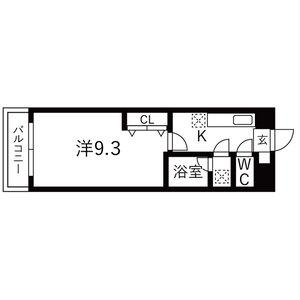 パークヒルズ上ノ台B(1K/1階)